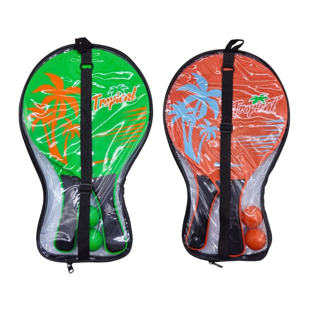 Image Set of Wood Beach Paddles with Balls (38cm)